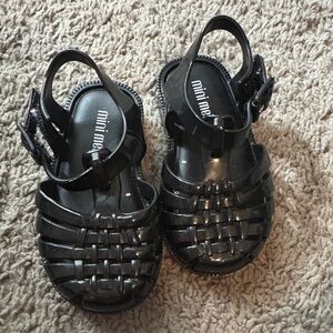Mini Melissa Possession Black Jelly Sandals